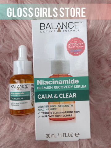 BALANCE ACTIVE FORMULA NIACINAMIDE BLEMISH RECOVERY SERUM. CALM & CLEAR