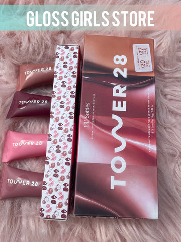 TOWER 28 LIP SOFTIE TINTED LIP TREATMENT SET BUNDLE OF 4