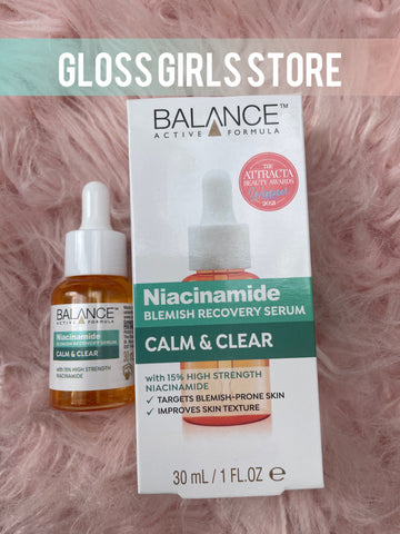 BALANCE ACTIVE FORMULA NIACINAMIDE BLEMISH RECOVERY SERUM. CALM & CLEAR