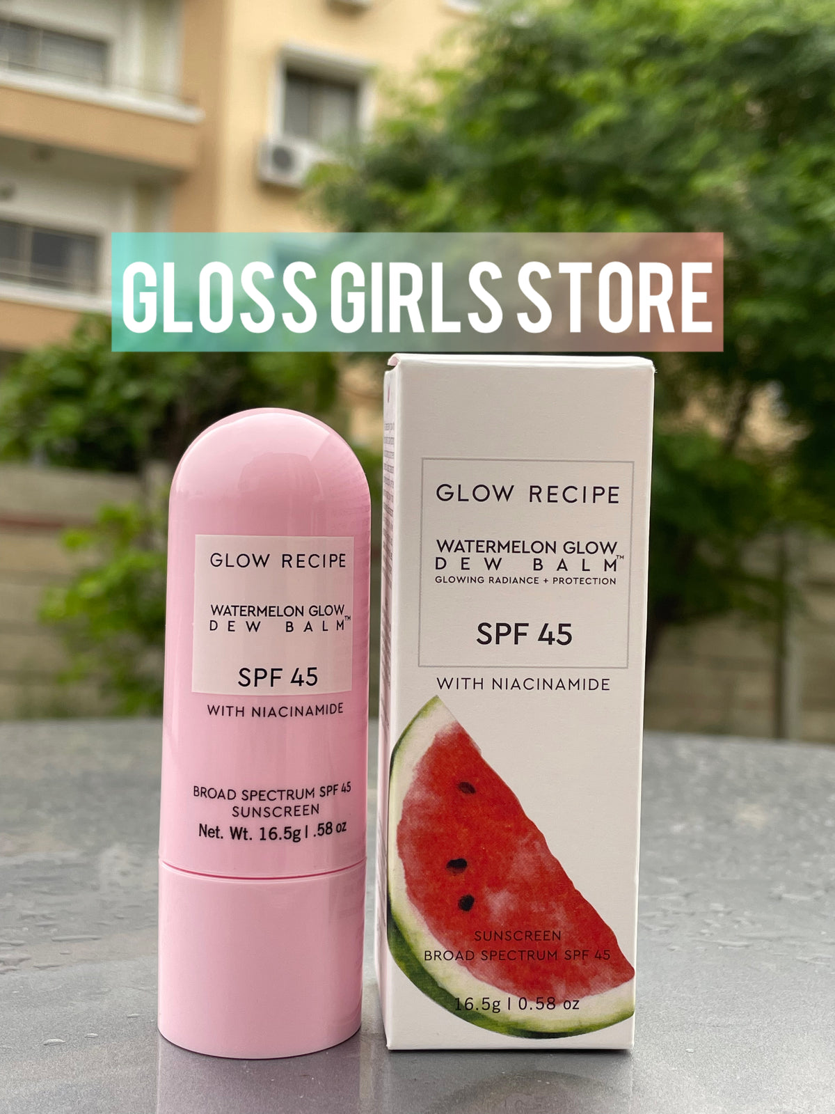 GLOW RECIPE SUNSTICK  WATERMELON DEW BALM SPF 45 WITH NIACINAMIDE 16.5 GRAMS